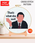 Funny Office Meme Cross Stitch Pattern PDF, Sarcastic Boss Quote Embroidery Design, Pop Culture TV Inspired Hoop Art, Instant Download