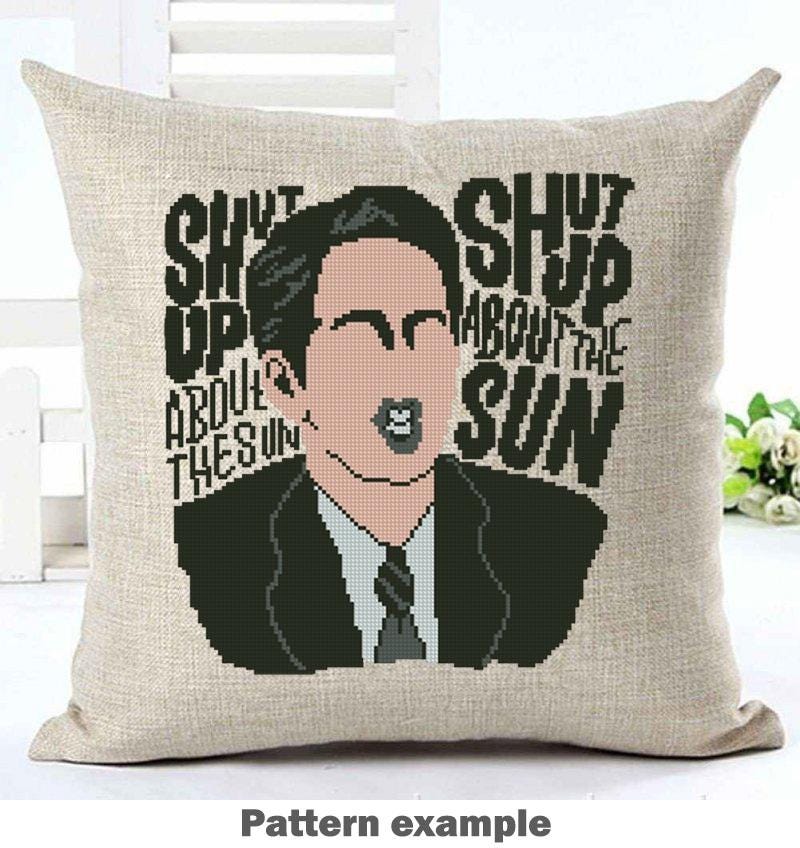 Funny Office Quote Cross Stitch Pattern PDF, Shut Up Quote Embroidery Design, Sarcastic Workplace Humor Wall Art Digital Download