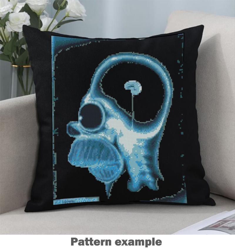 Homer Skull X Ray Cross Stitch Pattern PDF, Cartoon Anatomy Embroidery Design, Funny Medical Wall Art Download, Instant Download, Keeper