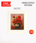 Mini Red Poppy Cross Stitch Pattern PDF, Poppy Flower Embroidery Design, Small Floral Cross Stitch Chart, Modern Botanical Needlepoint, Instant Download