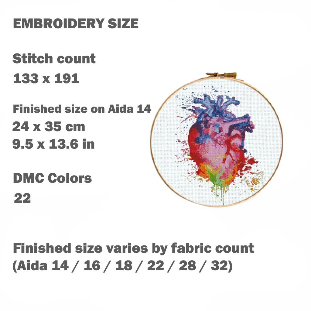 Anatomy Cross Stitch Bundle PDF, Brain Spine Heart Pelvis Rib Cage X Ray Embroidery Patterns, Medical Wall Art Set Download, Pattern Keeper - NuttyHappyHobby