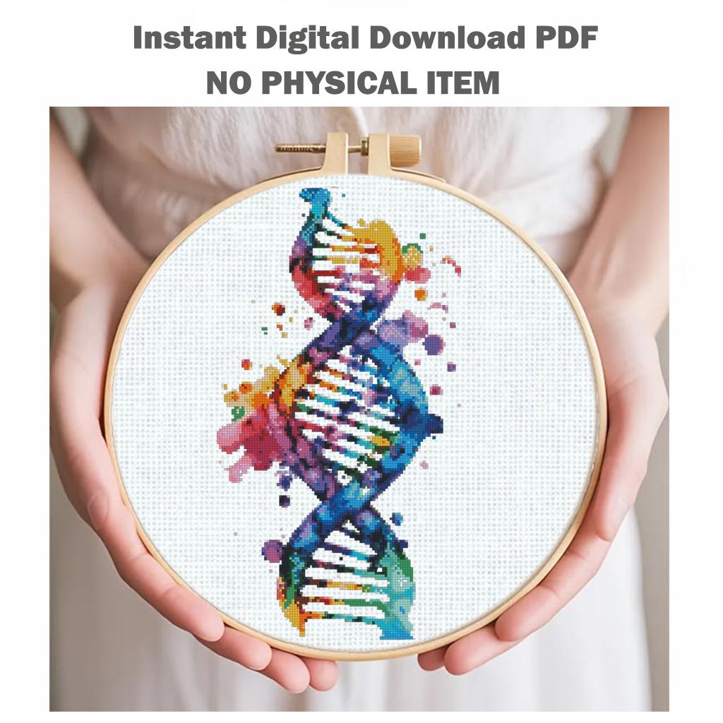 Anatomy Cross Stitch Bundle PDF, Watercolor Skeleton Embroidery Patterns, Gothic Medical Counted Cross Stitch Set, Medical Embroidery Set - NuttyHappyHobby