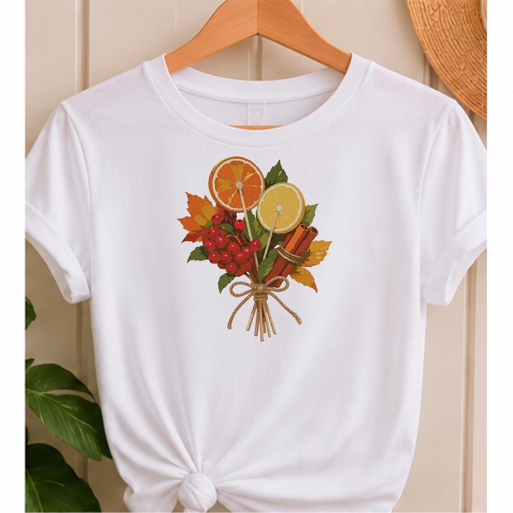 Autumn Citrus Bouquet Machine Embroidery Design, Orange Lemon Slices Cinnamon Sticks, Fall Leaves PES DST JEF Instant Download - NuttyHappyHobby