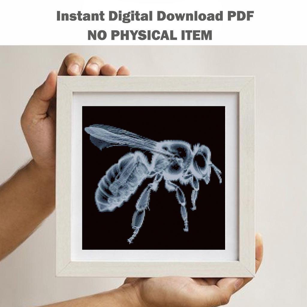 Bee X Ray Cross Stitch Pattern PDF, Insect Anatomy Embroidery Design, Entomology Wall Art, Science Decor Download, Pattern Keeper - NuttyHappyHobby