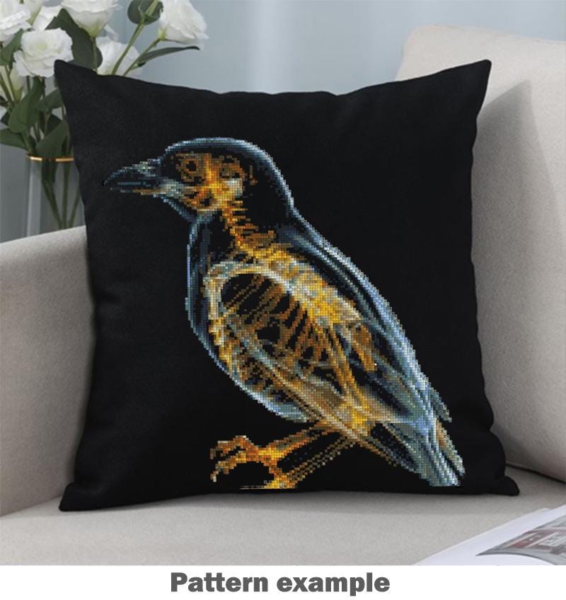 Bird X Ray Cross Stitch Pattern PDF, Avian Anatomy Embroidery Design, Wildlife Skeleton Wall Art Download, Pattern Keeper, digital - NuttyHappyHobby