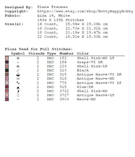 Black Rose Cross Stitch Pattern PDF, Gothic Floral Embroidery Chart, Dark Botanical Flower Design, Monochrome Modern Cross Stitch, Download - NuttyHappyHobby