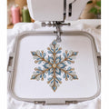 Blue Gold Snowflake Machine Embroidery Design, Floral Christmas Snowflake, Winter Holiday PES DST JEF Embroidery File, Instant Download - NuttyHappyHobby