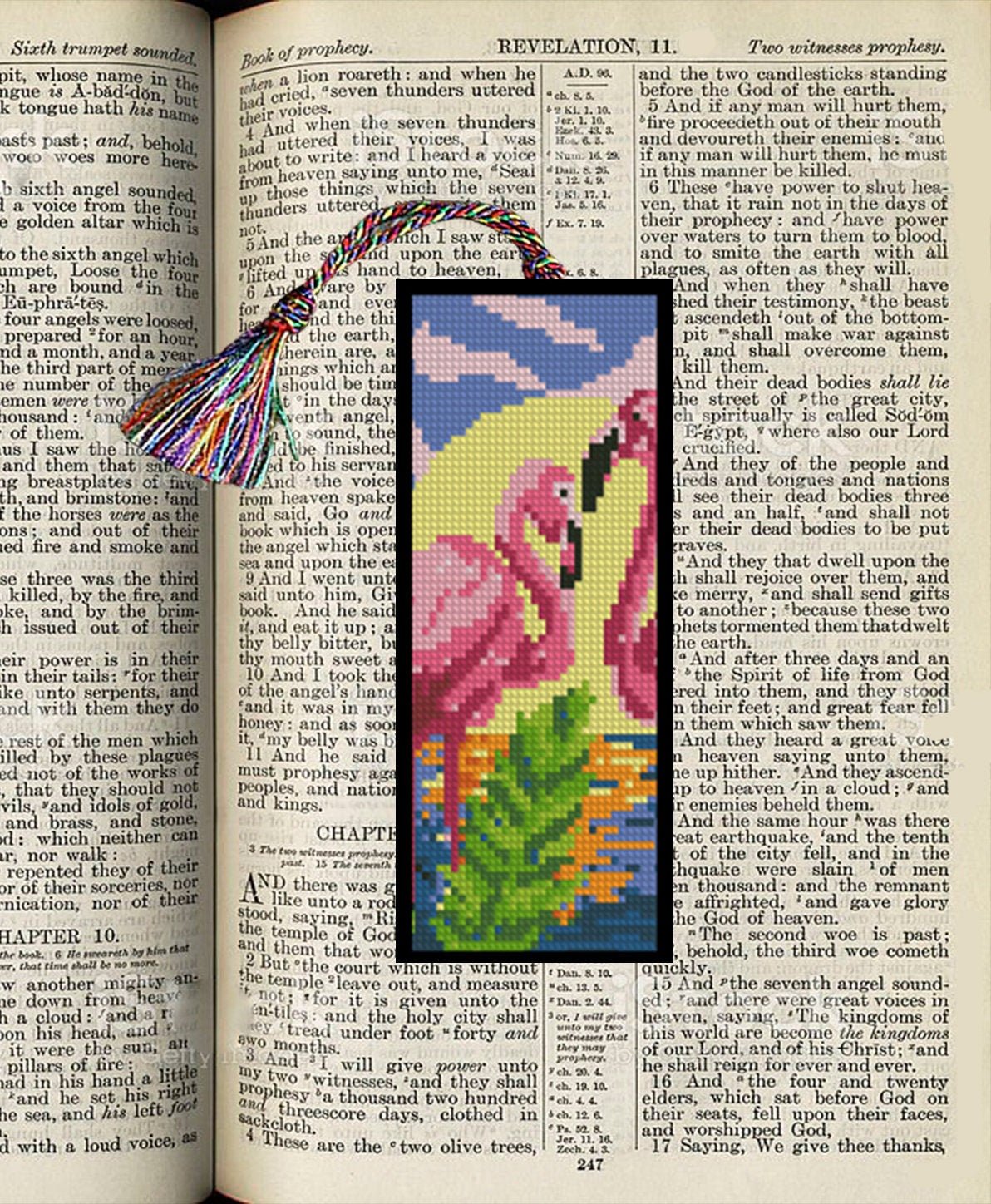Bookmark Flamingo Bookmark Cross Stitch Pattern PDF, Pink Flamingo Embroidery Bookmark Design, Book Gift, Tropical Bird Needlepoint Chart - NuttyHappyHobby