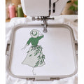 Botanical Woman Machine Embroidery Design, Girl in Sun Hat Leaf Dress, Minimalist Floral Line Art PES DST JEF, Instant Download - NuttyHappyHobby