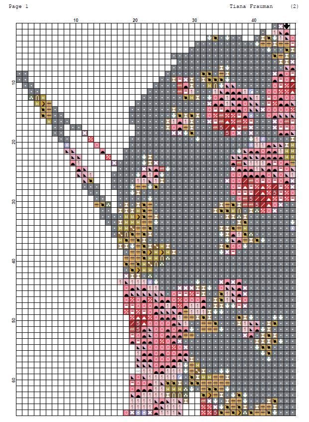 Brave heart Floral Cross Stitch Pattern PDF, Aurora Princess Silhouette Embroidery Design, Flower Princess Needlework, Fairy Tale - NuttyHappyHobby