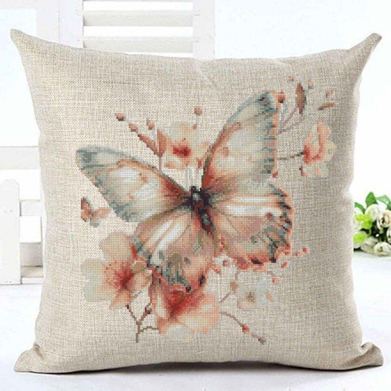 Butterfly Cross Stitch Pattern PDF, Floral Butterfly Embroidery Design, Botanical Cross Stitch Chart, Spring Nature Needlepoint, Keeper - NuttyHappyHobby