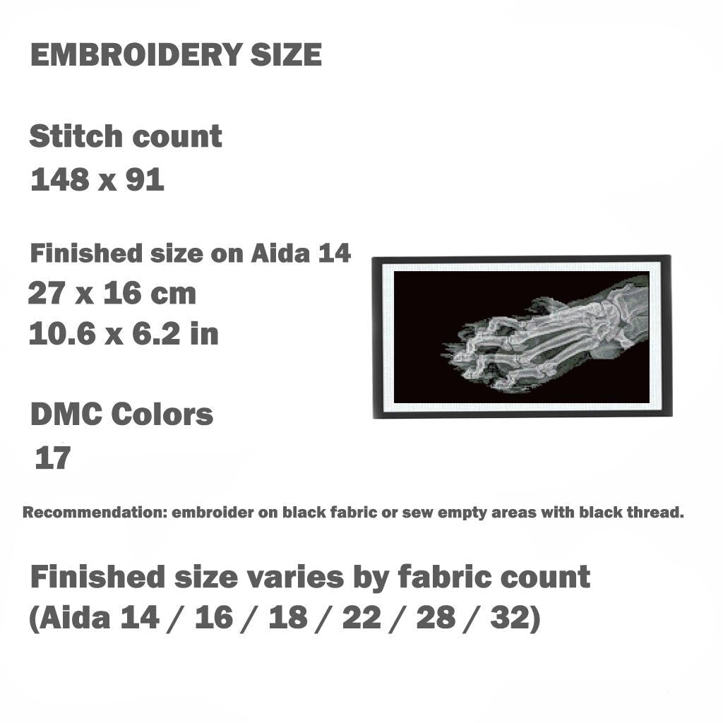Cat Paw X - Ray Cross Stitch Pattern PDF, Anatomical Feline Skeleton Embroidery Chart, Radiology Style Pet Anatomy Art, Veterinary Gift - NuttyHappyHobby