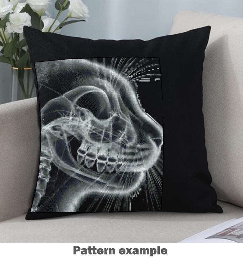 Cat X - Ray Cross Stitch Pattern PDF, Anatomical Cat Skull Embroidery Chart, Radiology Style Pet Anatomy Art, Veterinary Gift,Instant Download - NuttyHappyHobby