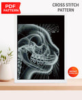Cat X - Ray Cross Stitch Pattern PDF, Anatomical Cat Skull Embroidery Chart, Radiology Style Pet Anatomy Art, Veterinary Gift,Instant Download - NuttyHappyHobby