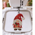 Christmas Gnome Machine Embroidery Design, Cute Santa Gnome with Gift, Holiday PES DST JEF Embroidery File, Instant Digital Download - NuttyHappyHobby