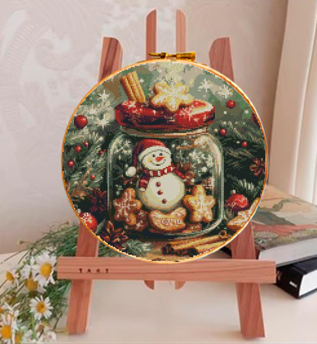 Christmas Snowman Cross Stitch Pattern PDF, Snow Globe Embroidery Design, Winter Holiday Needlework Chart, Festive Christmas Decor, gifts - NuttyHappyHobby