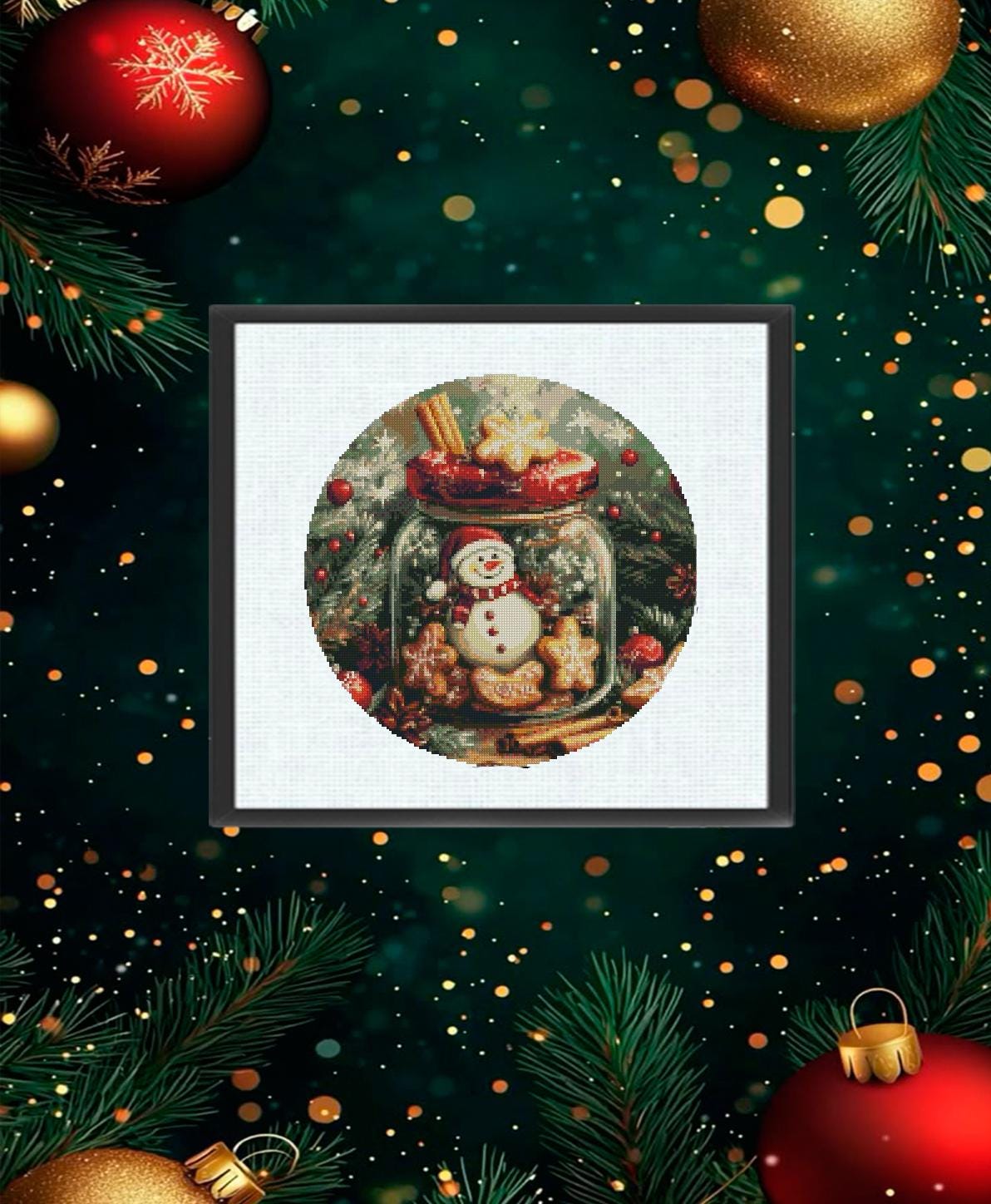 Christmas Snowman Cross Stitch Pattern PDF, Snow Globe Embroidery Design, Winter Holiday Needlework Chart, Festive Christmas Decor, gifts - NuttyHappyHobby