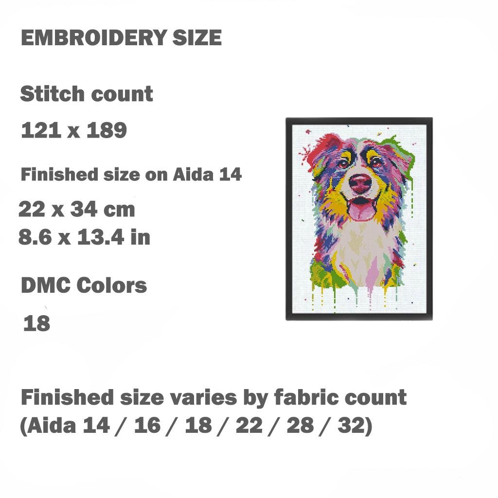 Colorful Dog Cross Stitch Pattern Set of 5, Modern Rainbow Dog Portraits, Premium Embroidery Bundle, Pitbull Golden Retriever Boxer Aussie - NuttyHappyHobby
