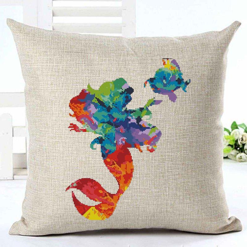 Colorful Mermaid Cross Stitch Pattern PDF, Ocean Princess Embroidery Design, Fantasy Sea Girl Needlework, Modern Mermaid Silhouette Stitch - NuttyHappyHobby