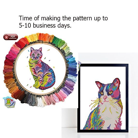 Custom Dog Cross Stitch Pattern From Photo, Personalized Pet Portrait Embroidery Pattern PDF, Dog Photo To Cross Stitch Design, Cat Custom - NuttyHappyHobby