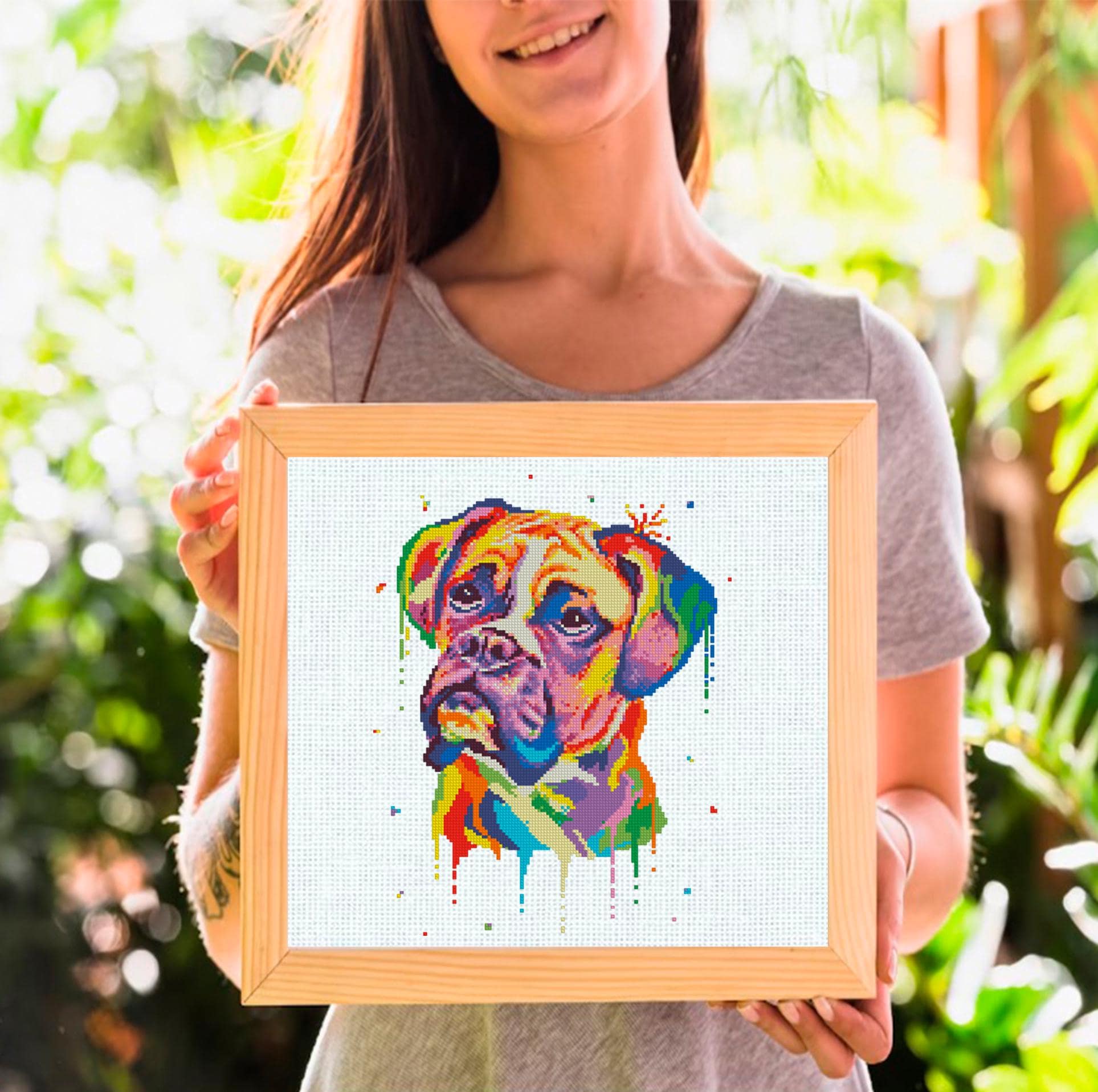 Custom Two Pet Portrait Cross Stitch Pattern From Photo, Personalized Dog Embroidery Pattern PDF, 2 Pets Photo To Cross Stitch, Cat Portrait - NuttyHappyHobby