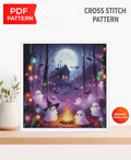 Cute Ghost Cross Stitch Pattern PDF, Halloween Ghost Embroidery Design, Spooky Night Ghosts Cross Stitch, Halloween Decor Pattern, Download - NuttyHappyHobby