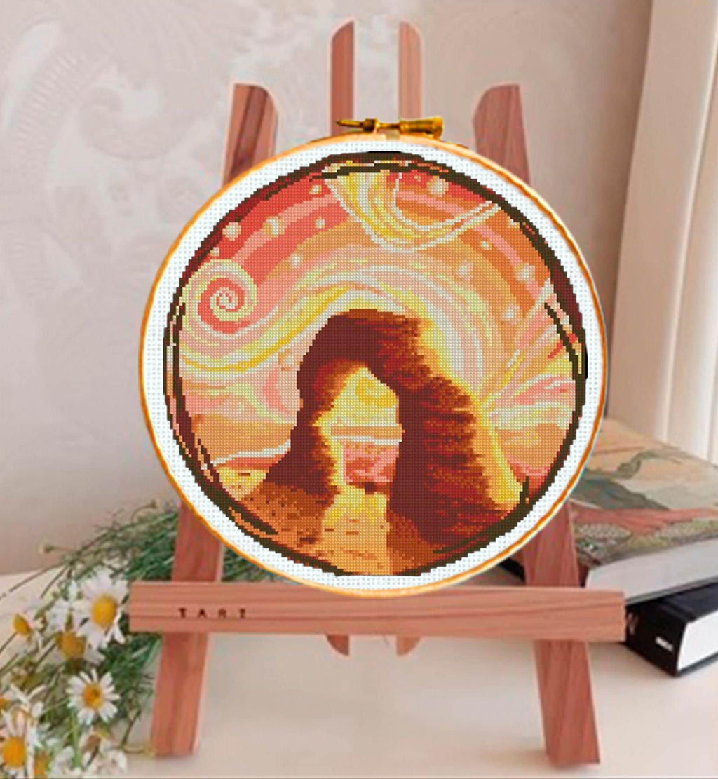 Desert Arch Cross Stitch Pattern PDF, Canyon Rock Landscape Embroidery Design, Sunset Desert Hoop Art Modern Cross Stitch, Download PDF - NuttyHappyHobby