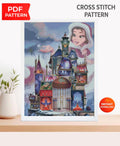 Fairy Tale Castle Cross Stitch Pattern PDF, Princess Castle Embroidery Design, Fantasy Palace Needlepoint Chart, Magical Story Stitch, 90s - NuttyHappyHobby