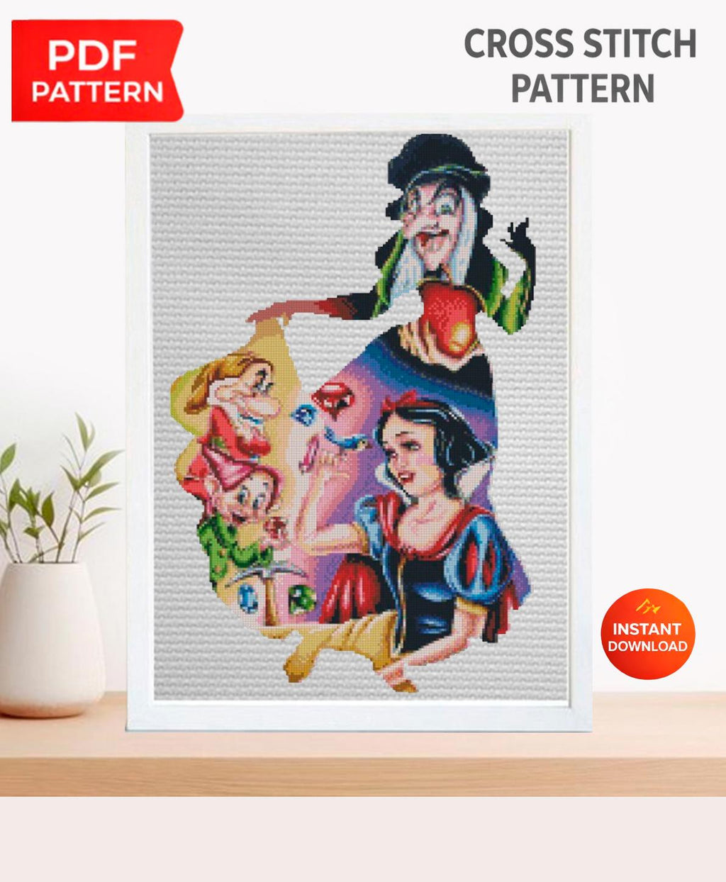 Fairy Tale Princess Cross Stitch Pattern PDF, Enchanted Forest Princess Embroidery Design, Fantasy Story Needlework, Magical Fairy Tale - NuttyHappyHobby