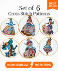 Fairytale Princess Silhouette Cross Stitch Pattern PDF, Fantasy Princess Collection Embroidery Design, Storybook Inspired Needlework, 90s - NuttyHappyHobby