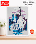 Fantasy Castle Cross Stitch Pattern PDF, Fairy Tale Castle Embroidery Design, Princess Castle Needlework Pattern, Magic Kingdom Cross Stitch - NuttyHappyHobby