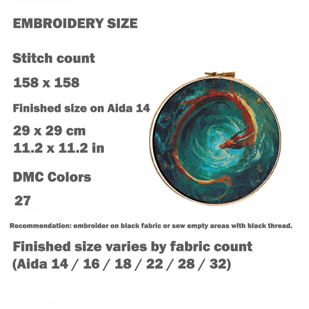 Fantasy Dragon Cross Stitch Pattern PDF, Dragon Embroidery Chart, Modern Counted Cross Stitch Download, Magical Counted Cross Stitch Chart - NuttyHappyHobby
