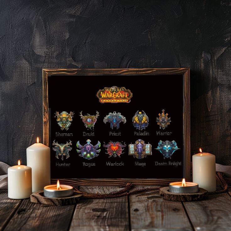 Fantasy MMORPG Class Icons Cross Stitch Pattern Bundle PDF, Gamer Emblems Embroidery Design Set, Fantasy Game Needlepoint Chart, download - NuttyHappyHobby