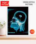 Homer Skull X Ray Cross Stitch Pattern PDF, Cartoon Anatomy Embroidery Design, Funny Medical Wall Art Download, Instant Download, Keeper