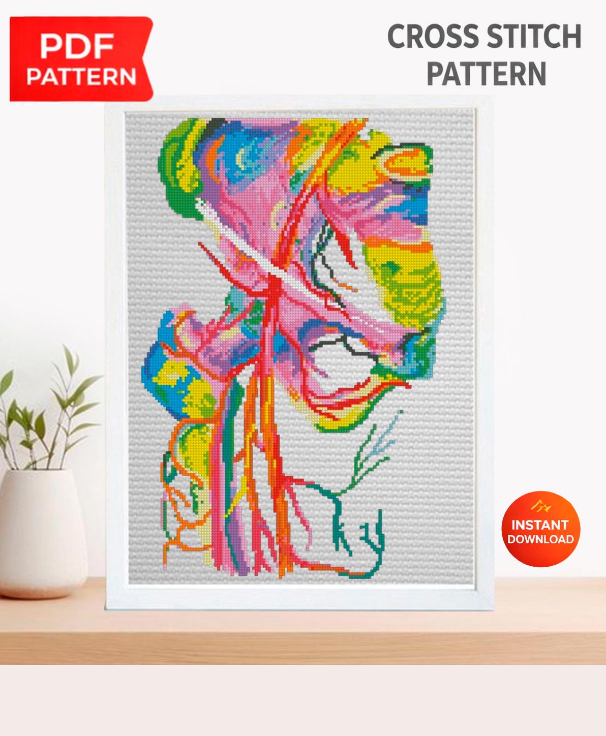 Femoral Artery Cross Stitch Pattern PDF, Human Anatomy Embroidery Pattern, Medical Cross Stitch, Instant Download, Biology Art, DMC Chart - NuttyHappyHobby