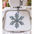 Floral Snowflake Machine Embroidery Design, Blue Christmas Snowflake, Winter PES DST JEF Embroidery File, Instant Download - NuttyHappyHobby