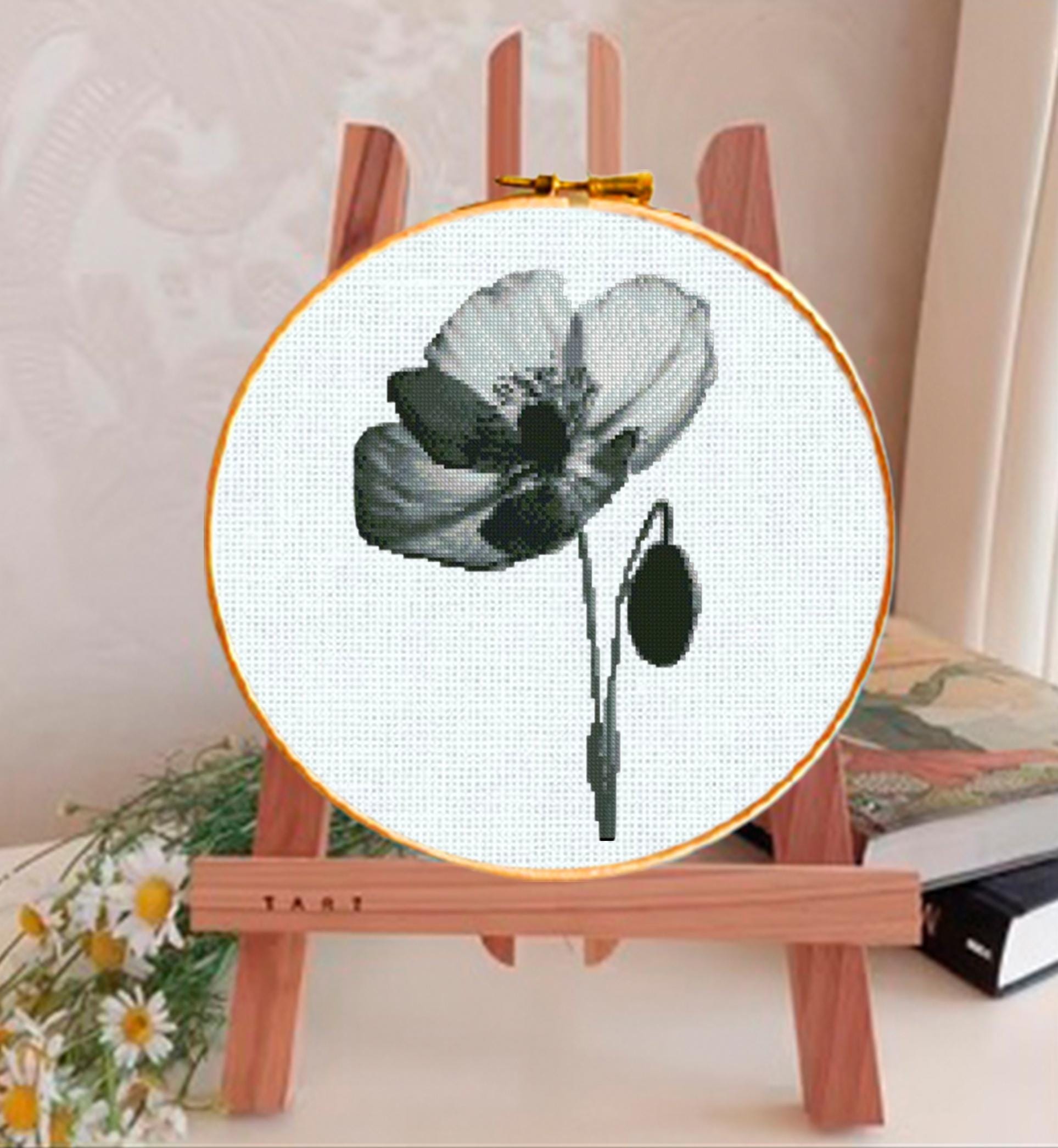 Flower Cross Stitch Pattern Set PDF, Botanical Embroidery Collection, Floral Cross Stitch Bundle, Modern Needlework Designs Instant Download - NuttyHappyHobby