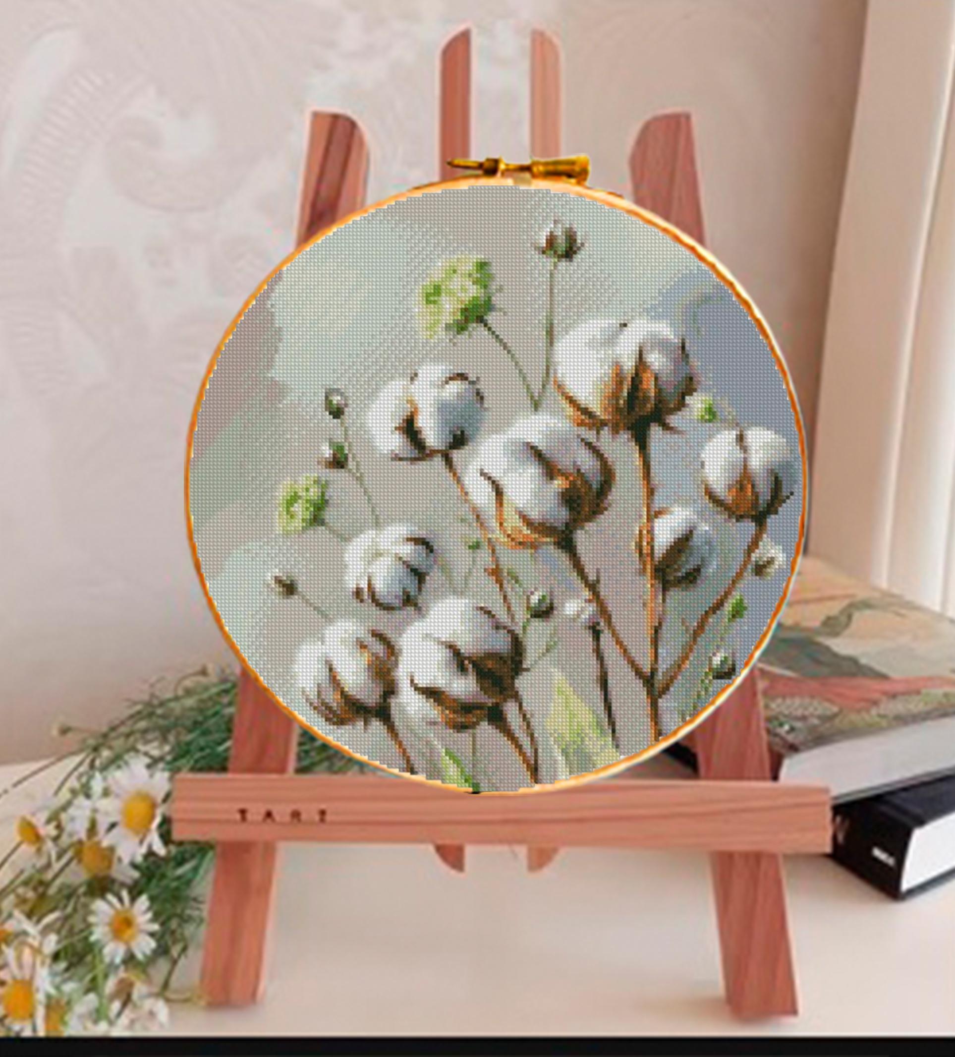 Flower Cross Stitch Pattern Set PDF, Botanical Floral Embroidery Charts, Round Hoop Flower Patterns Bundle, Instant Download Wall Art - NuttyHappyHobby