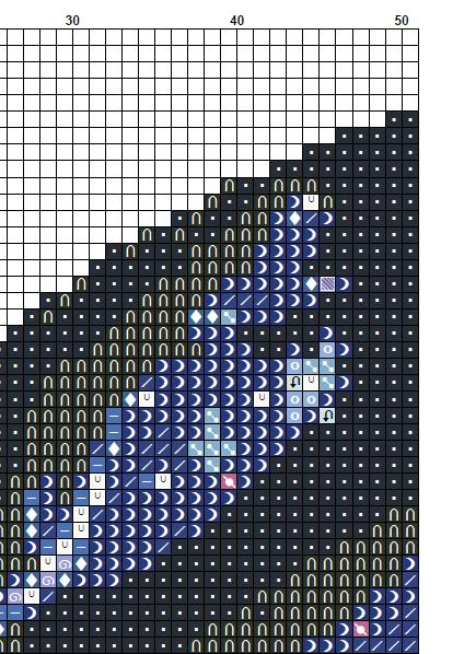 Galaxy Cross Stitch Pattern PDF, Fantasy Space Embroidery Design, Moon Night Landscape Cross Stitch Chart, Cosmic Needlework, Download PDF - NuttyHappyHobby