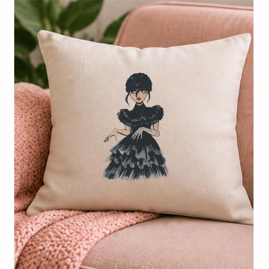 Gothic Girl Machine Embroidery Design, Dark Dance Black Dress, Spooky Goth Aesthetic PES DST JEF Embroidery File, Instant Download - NuttyHappyHobby