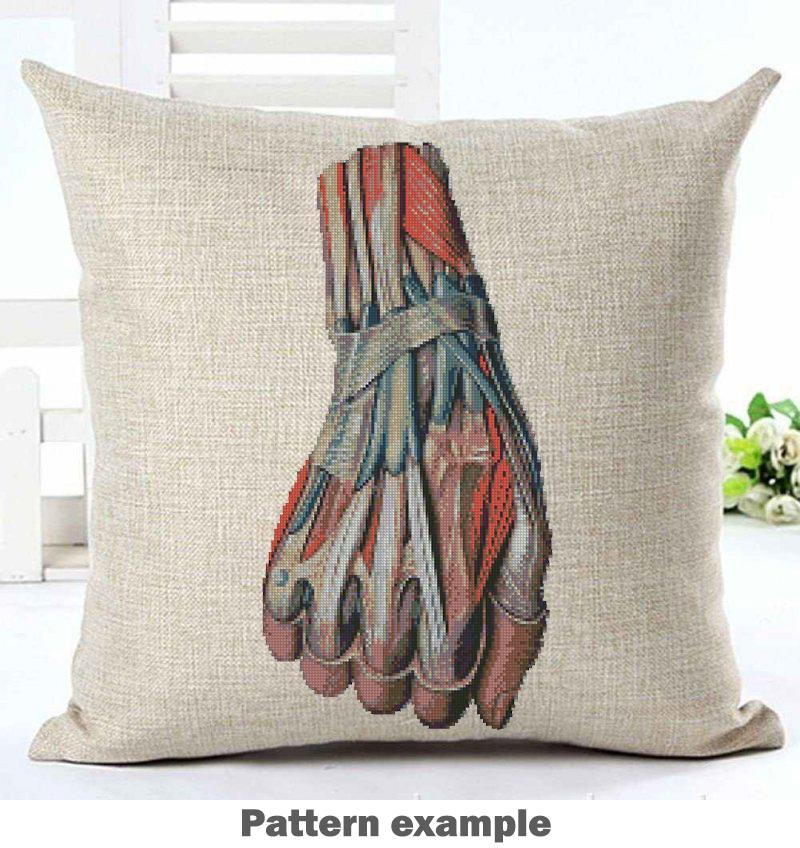 Hand Muscle Anatomy Cross Stitch Pattern PDF, Human Arm Muscular System Embroidery Design, Medical Student Wall Art Instant Download - NuttyHappyHobby