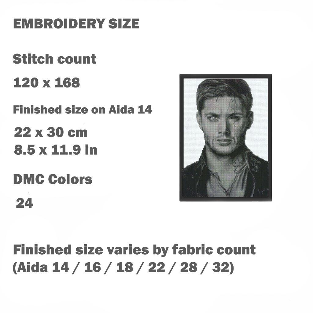 Handsome Hollywood Actor Portrait Cross Stitch Pattern PDF, Realistic Male Celebrity Inspired Embroidery Design, Black White Cinematic Wall - NuttyHappyHobby