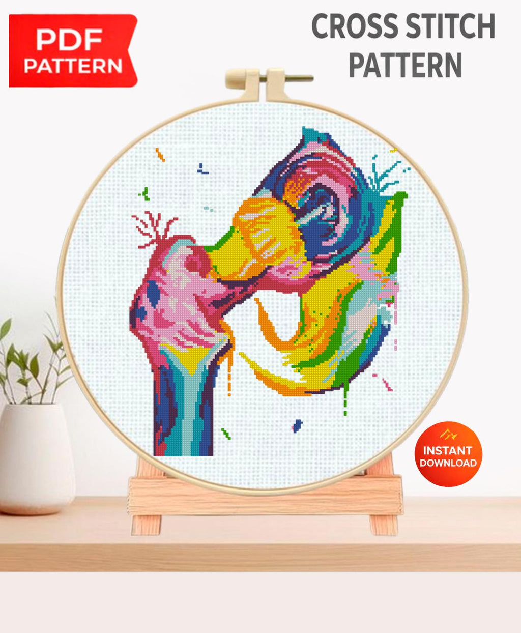 Hip Joint Anatomy Cross Stitch Pattern PDF, Colorful Pelvis Embroidery Chart, Medical Illustration Needlepoint, Orthopedic Art, Download - NuttyHappyHobby