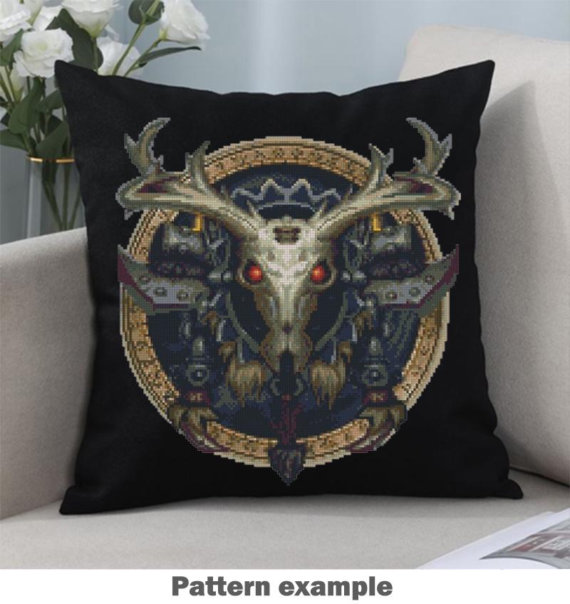 Hunter Class Emblem, Fantasy Heroes Cross Stitch Pattern PDF, MMORPG wow map Embroidery Design, Gamer Wow Needlepoint Chart, Fantasy Decor - NuttyHappyHobby