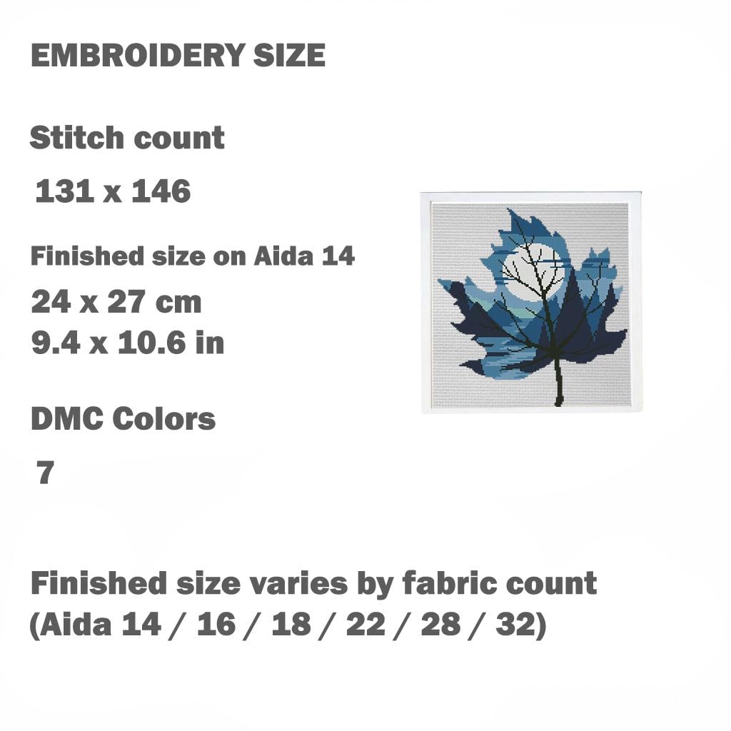 Leaf Cross Stitch Patterns PDF Bundle, Watercolor Autumn Leaves Embroidery Set, Modern Nature Counted Cross Stitch Set Designs Download - NuttyHappyHobby