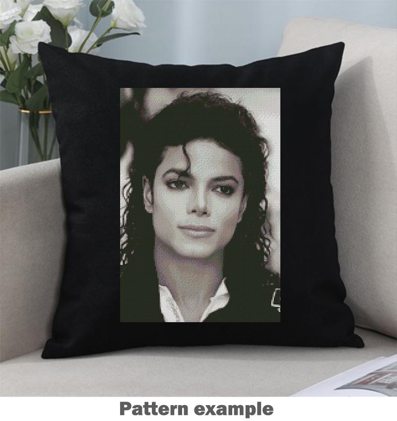 Legendary Pop Star Portrait Cross Stitch Pattern PDF, Iconic Music King Inspired Embroidery Design, Realistic Celebrity Style Wall Art - NuttyHappyHobby