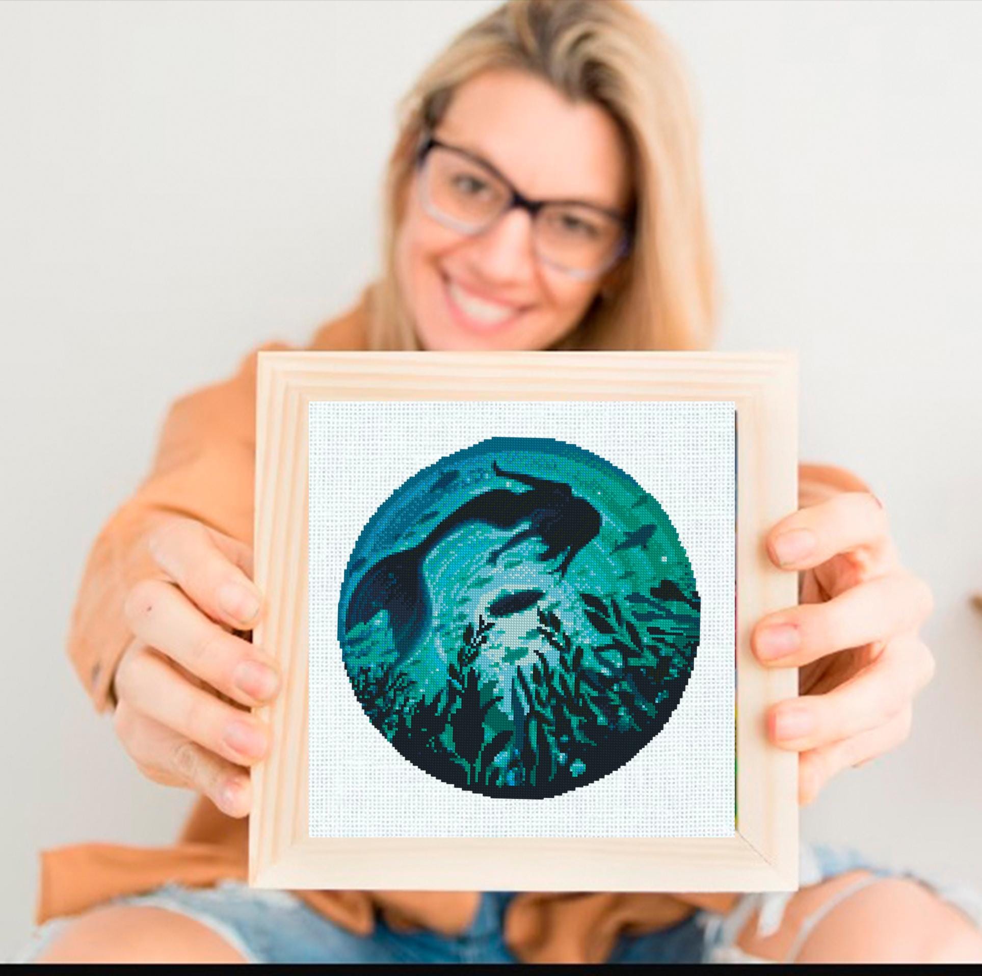 Mermaid Cross Stitch Pattern Set PDF, Ocean Mermaid Embroidery Designs Bundle, Underwater Fantasy Cross Stitch, Mermaid Silhouette Patterns - NuttyHappyHobby