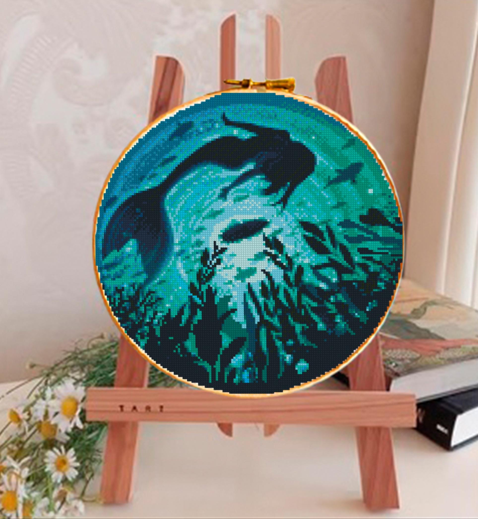 Mermaid Cross Stitch Pattern Set PDF, Ocean Mermaid Embroidery Designs Bundle, Underwater Fantasy Cross Stitch, Mermaid Silhouette Patterns - NuttyHappyHobby