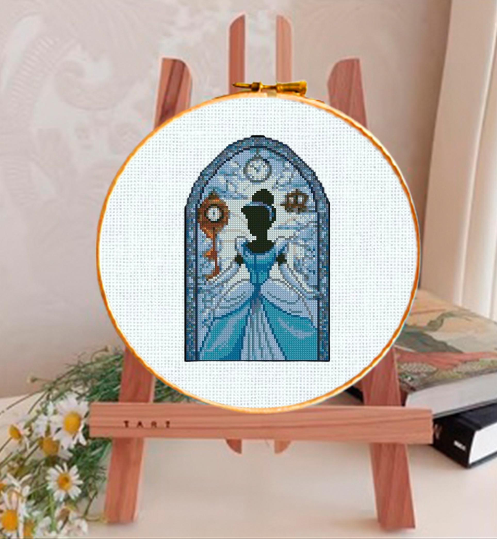 Mini Cinderella Castle Cross Stitch Pattern PDF, Princess Castle Window Embroidery Design, Fairy Tale Princess Silhouette Needlework, 90s - NuttyHappyHobby