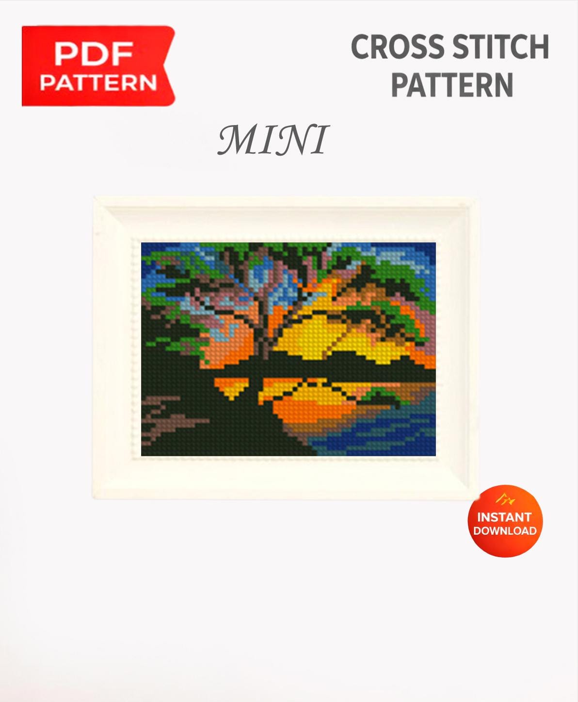 Mini Cross Stitch Patterns Bundle PDF, Landscape Cross Stitch Set, Nature Mountain Forest Sunset Mini Embroidery Designs Digital Download - NuttyHappyHobby